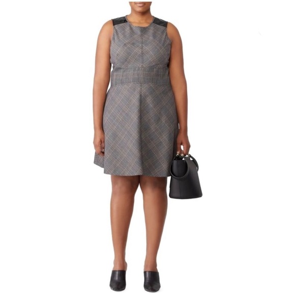 Derek Lam 10 Crosby Plaid Fit and Flare Mini Dress - Picture 1 of 6